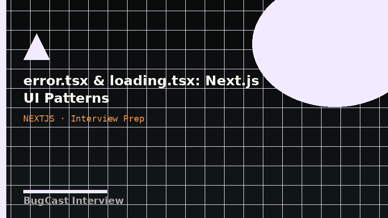 error.tsx & loading.tsx: Next.js UI Patterns